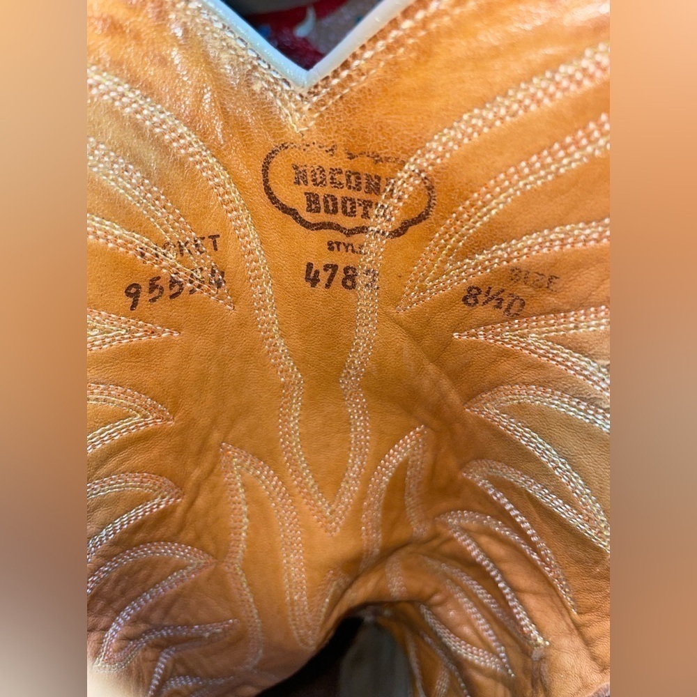 Nocona American Made Vintage Western Cowboy Boots Two Tone Leather 8.5 D - Picture 7 of 11